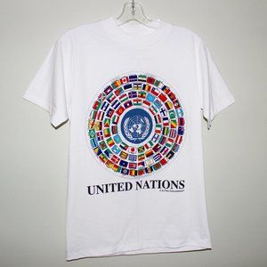 3/$88- new unworn vintage 90s UNITED NATIONS big logo t-shirt Le Pays USA